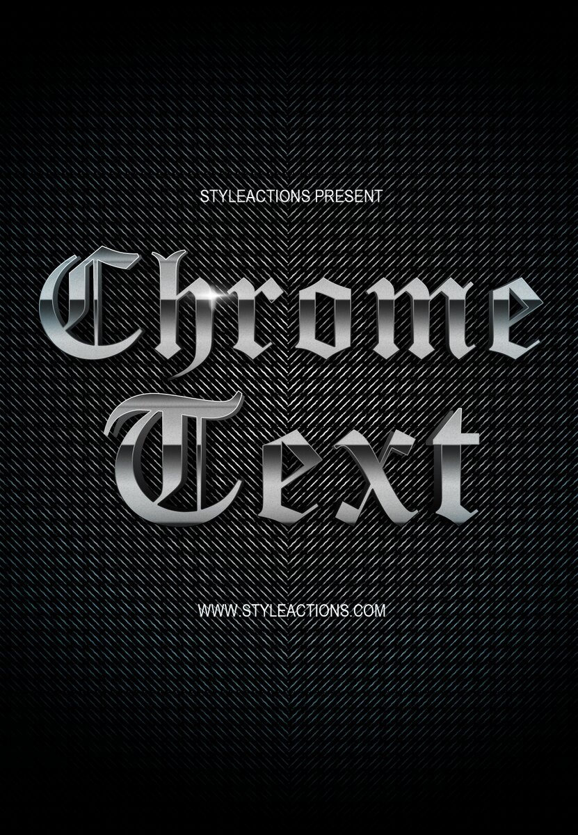 Chrome Text Effects PSD Action
