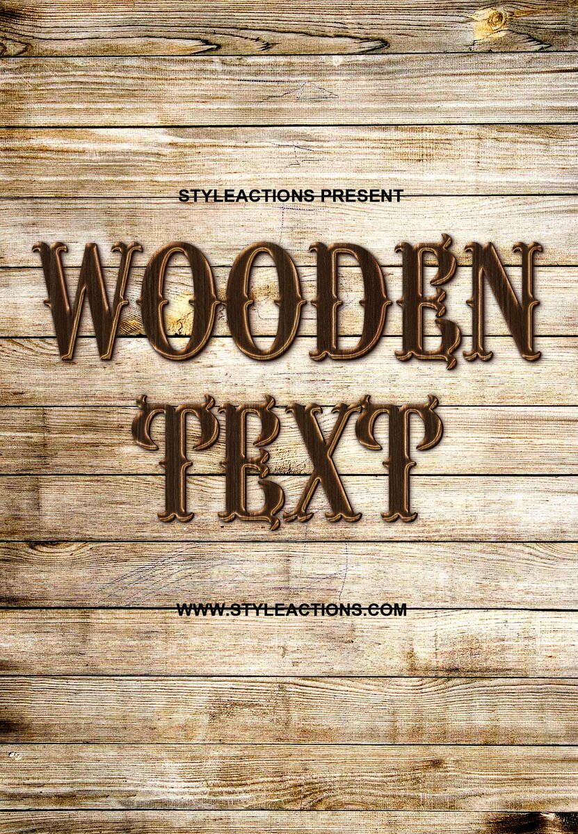 Wood PSD Text Action