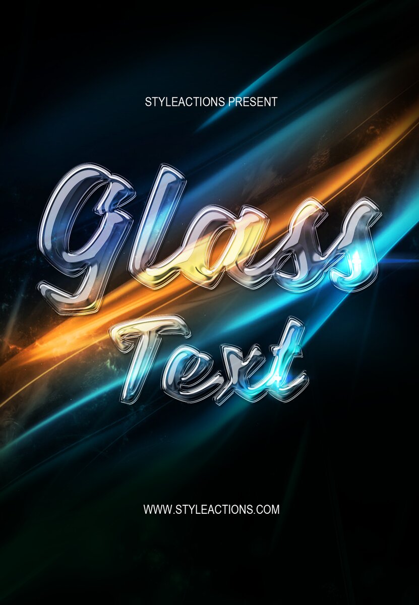 Glass Text PSD Action