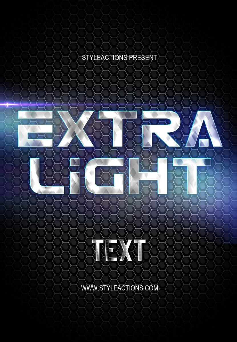Extra Light Text Effects PSD Action