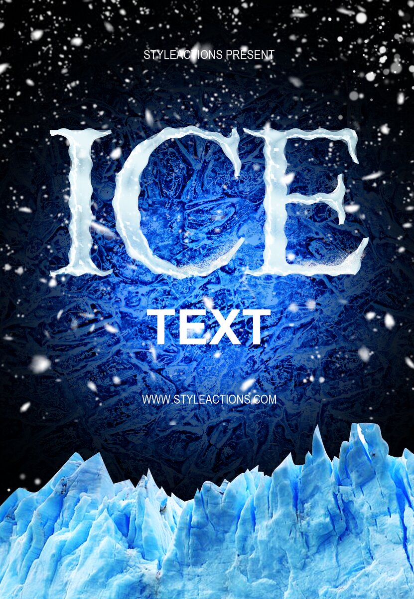 Ice Text Photoshop Action