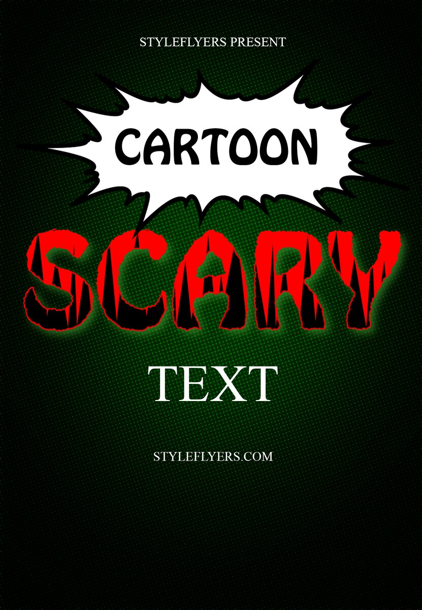 Сartoon Scarry Text Effect Photoshop Action
