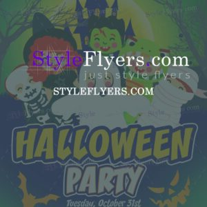 kids Halloween Party PSD Flyer Template