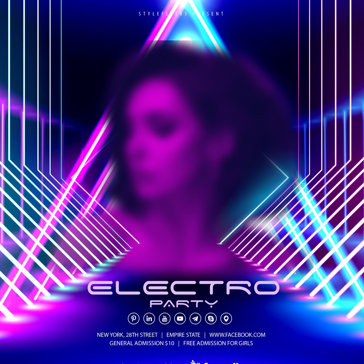 Electro Party PSD Flyer Template