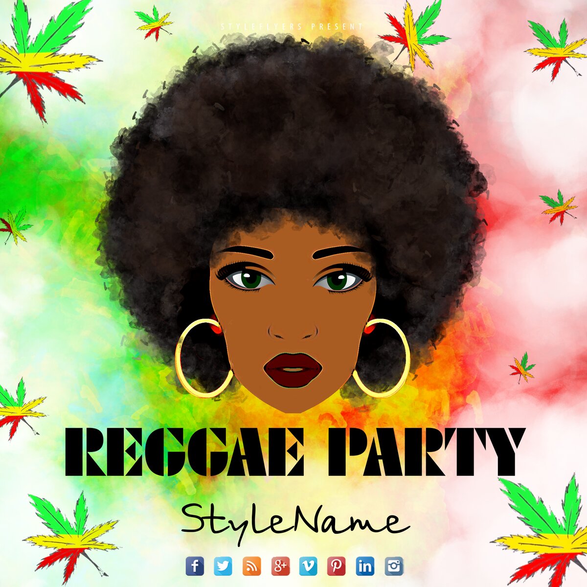reggae party PSD Flyer Template