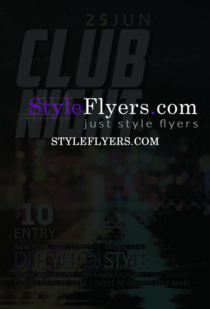 club night free psd template