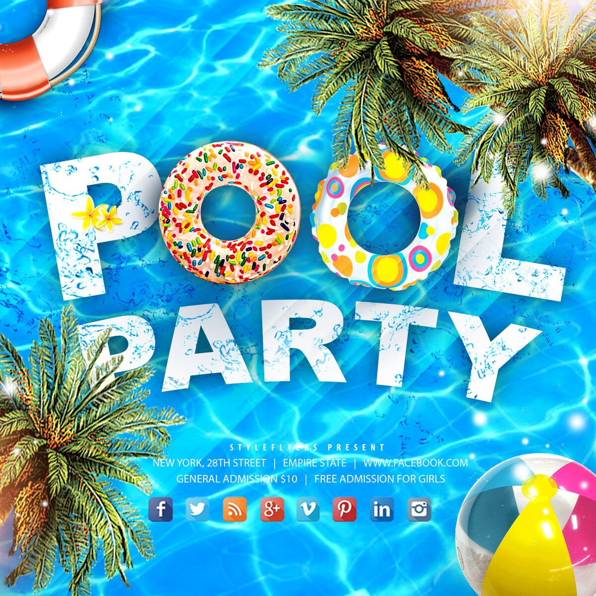 pool PSD Flyer Template