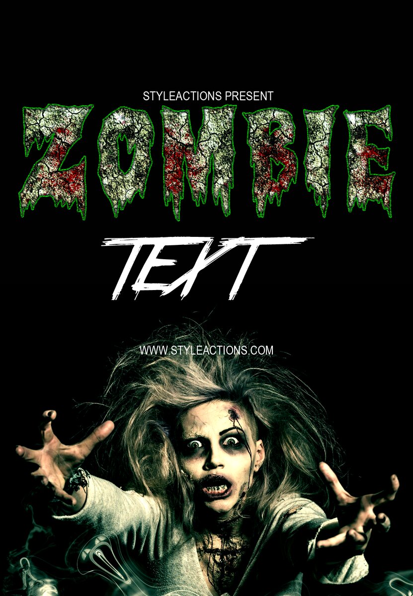 Zombie Text Photoshop Action