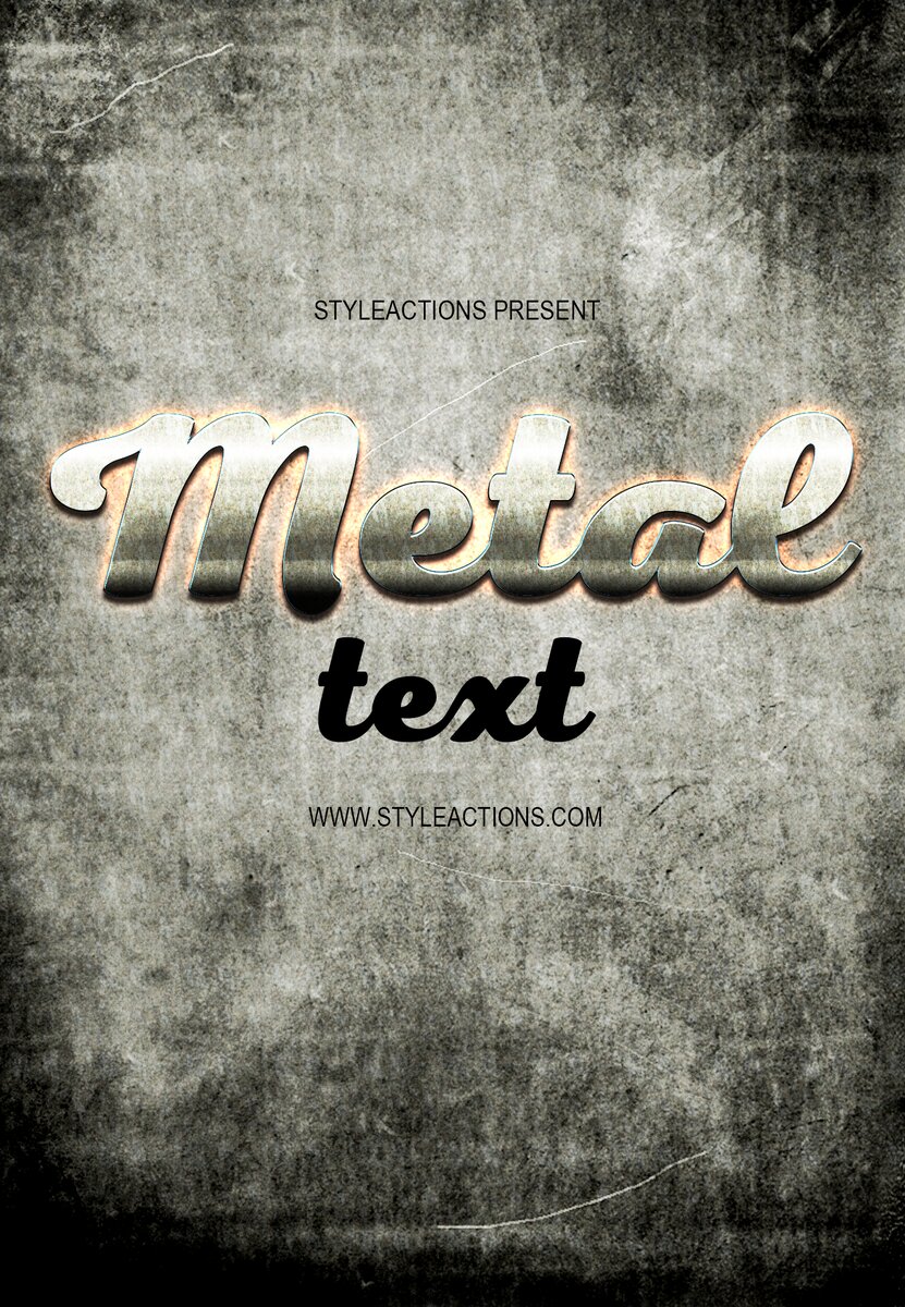 Metal Text Photoshop Action