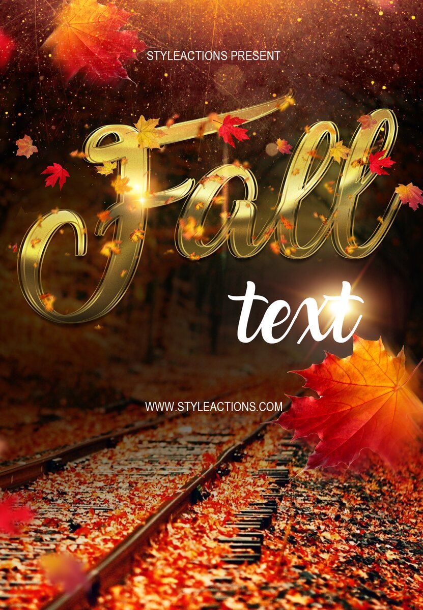 Fall Text Photoshop Action
