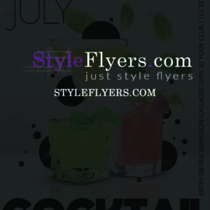 Cocktails summer party free flyer