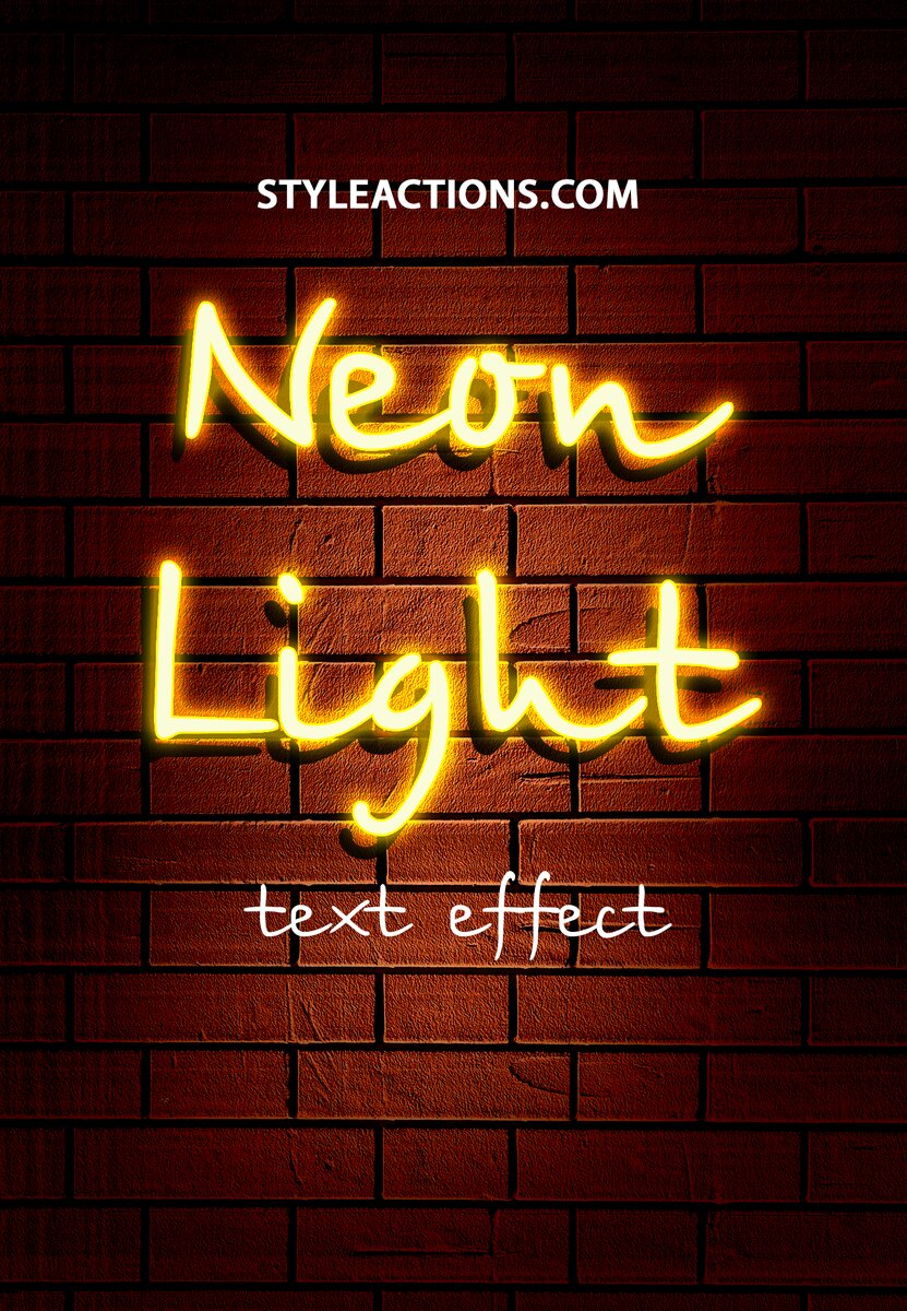 Neon Light Text Effect PS Action