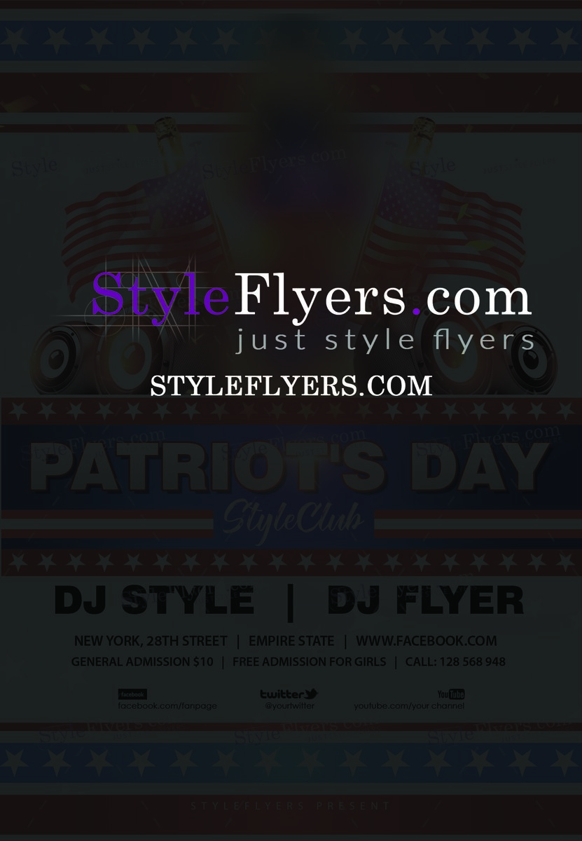 Patriot'sDay PSD Flyer Template