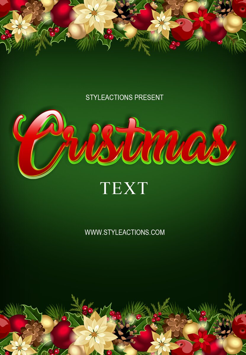 Cristmas Text Photoshop Action