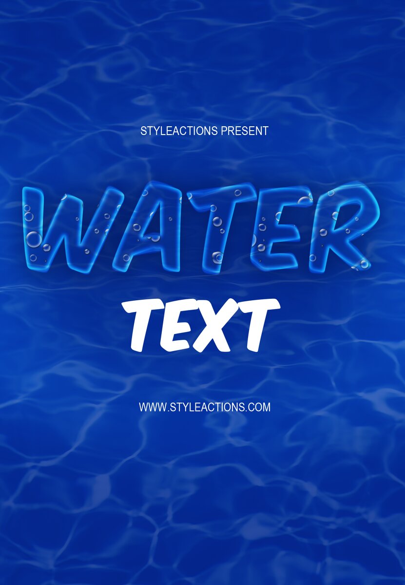 Water Text Effect Photoshop Action
