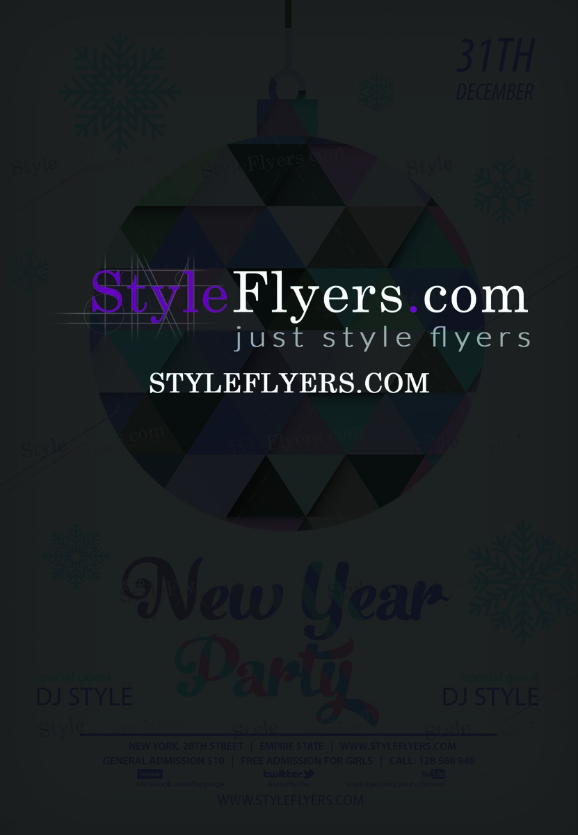 New Year Party PSD Flyer Template