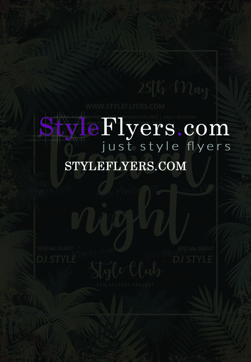 tropical night PSD Flyer Template