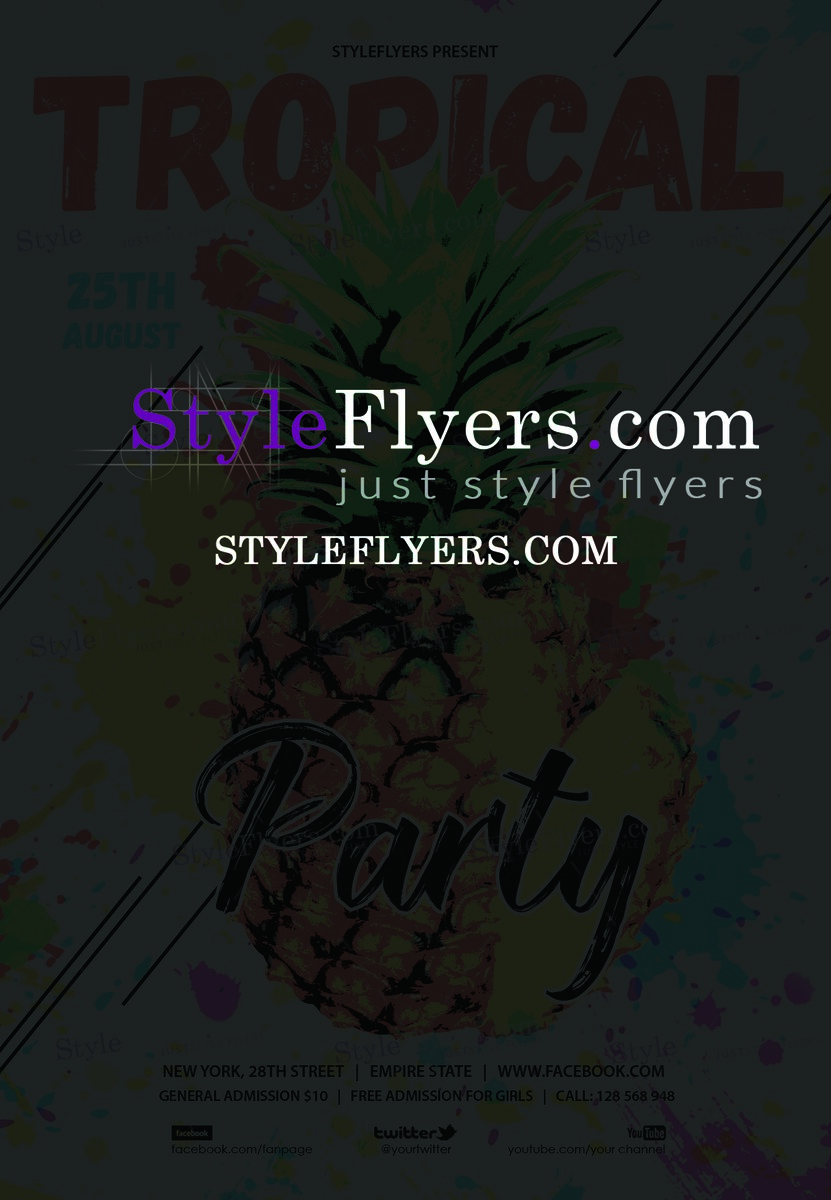 Tropical Party PSD Flyer Template