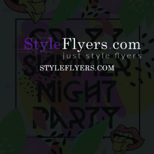 crazy summer night party PSD Flyer Template