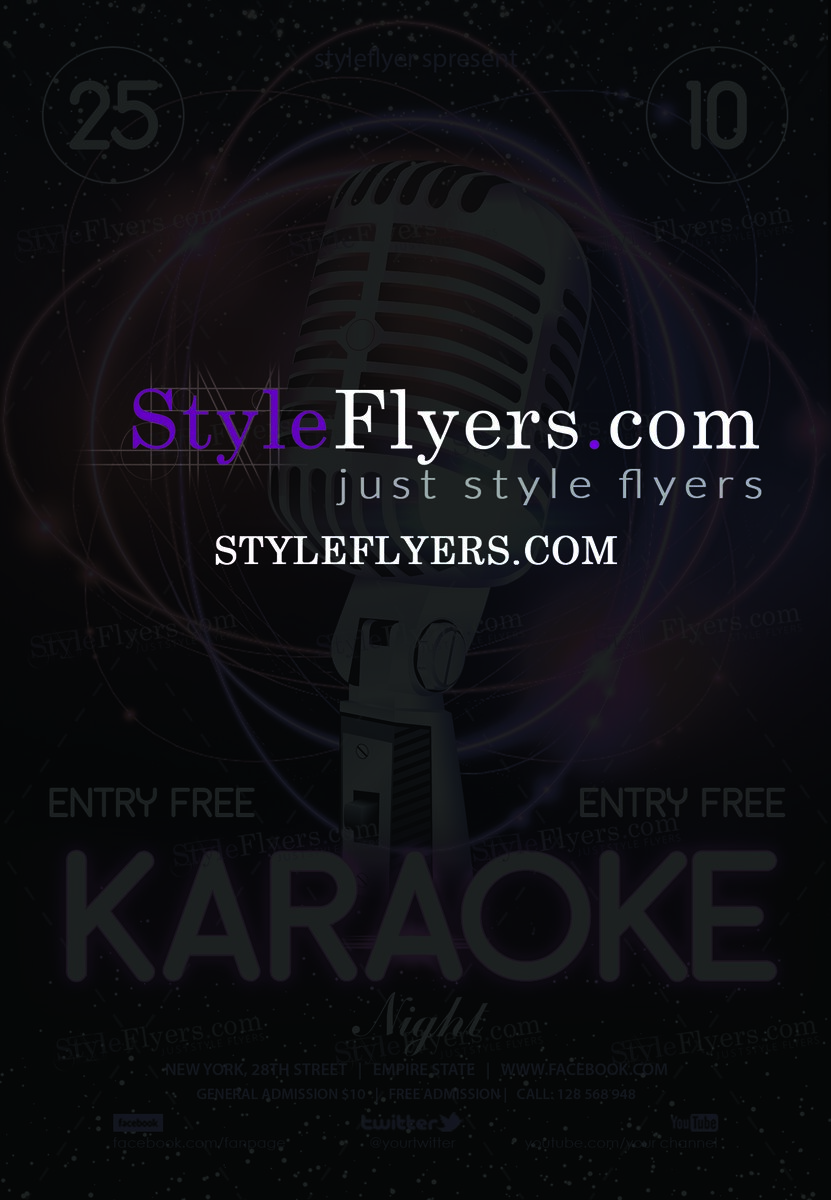 Karaoke Night PSD Flyer Template
