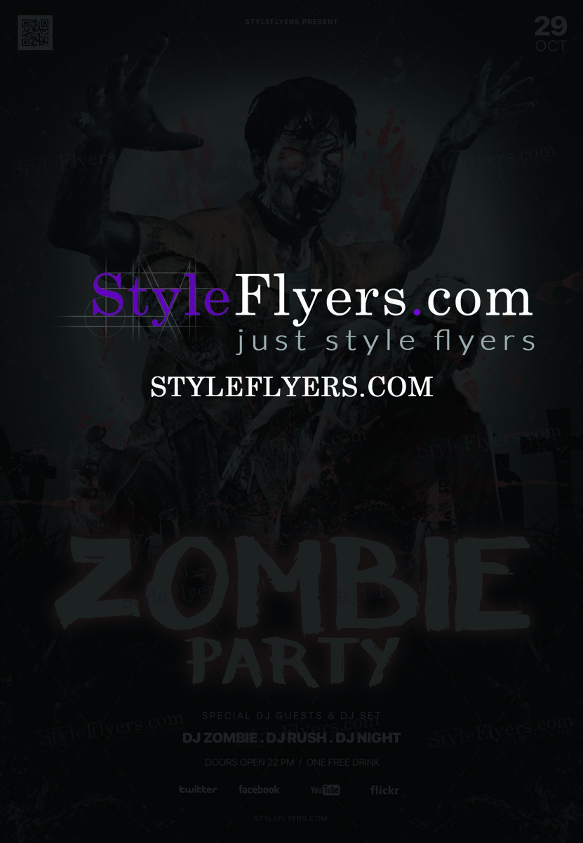 Zombie Party PSD Flyer Template