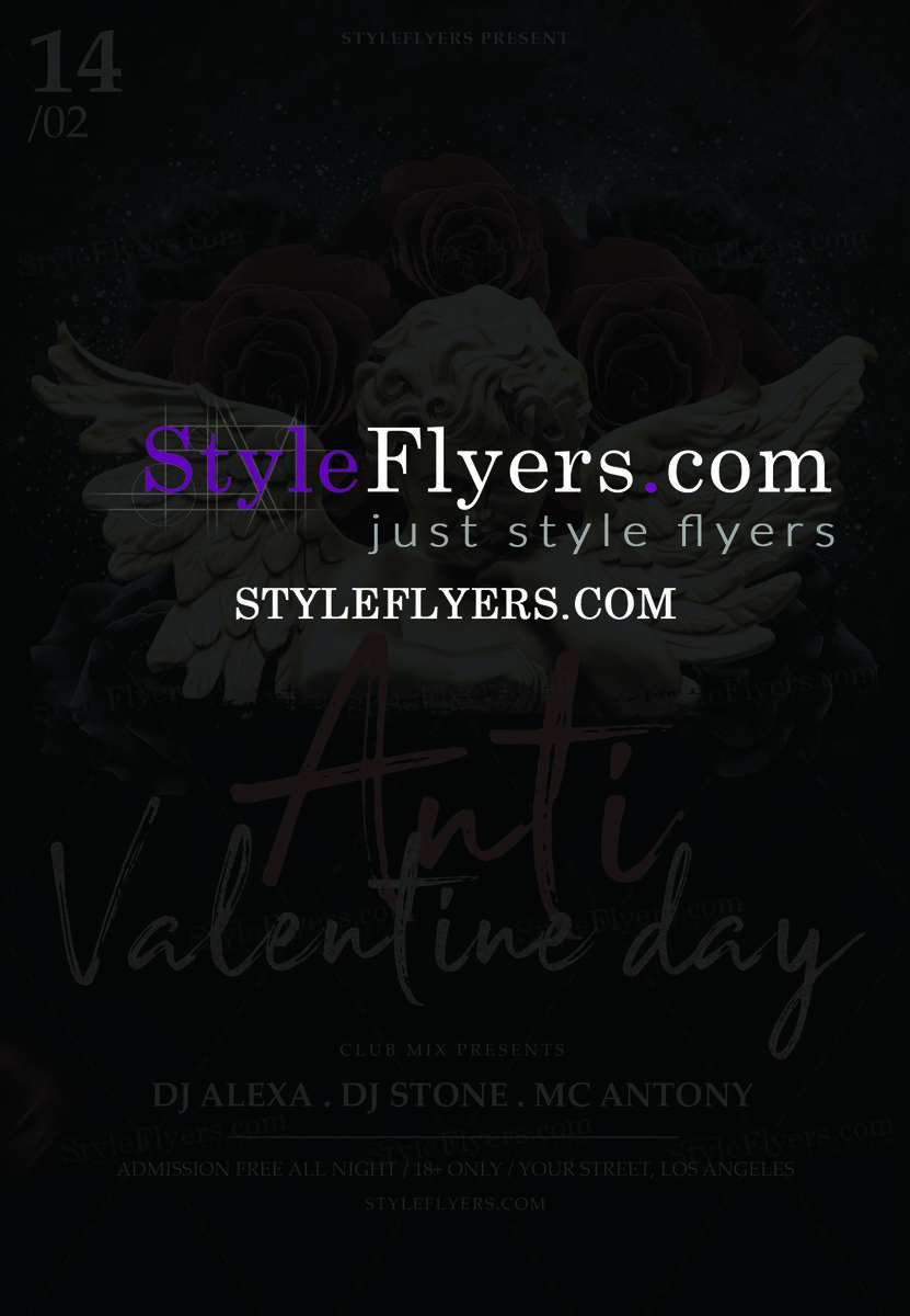 anti valentine day psd flyer1