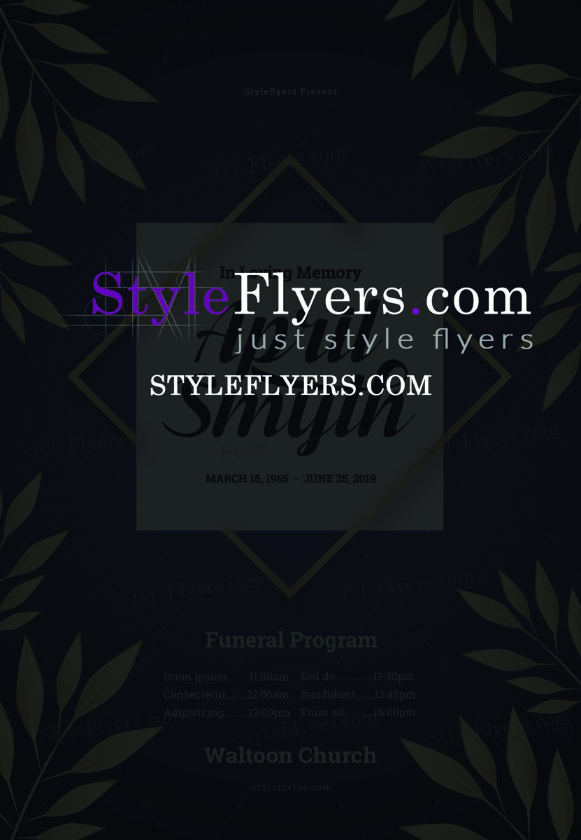 Funeral Program PSD Flyer Template