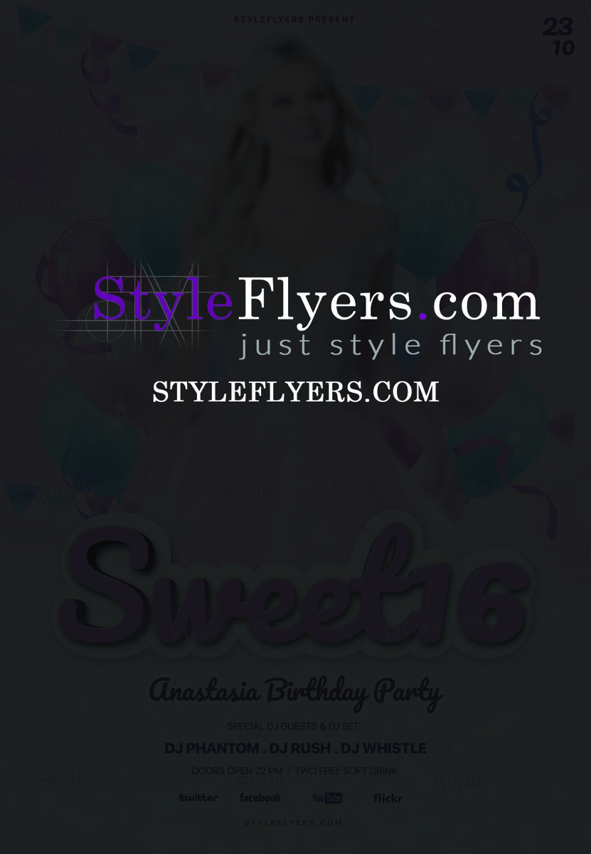 Sweet 16 PSD Flyer Template1
