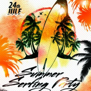 summer serfing party PSD Flyer Template