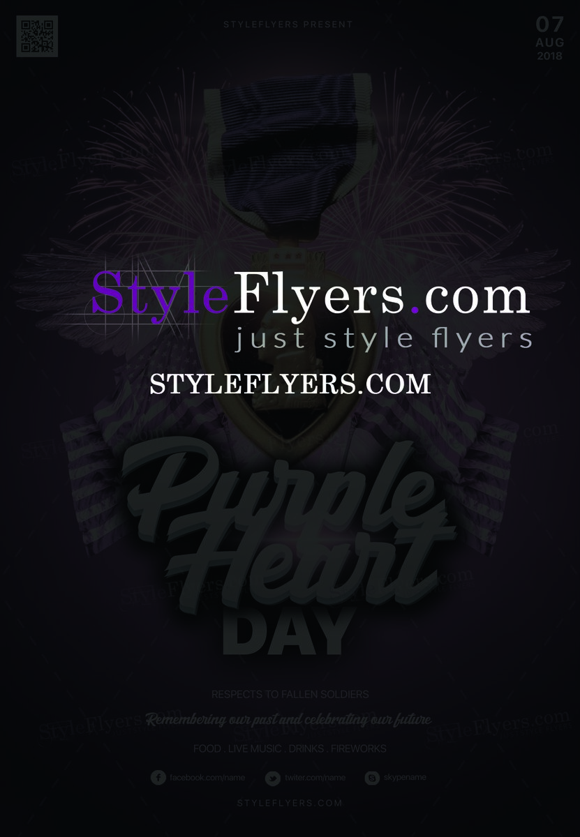 Purple Heart Day PSD Flyer Template