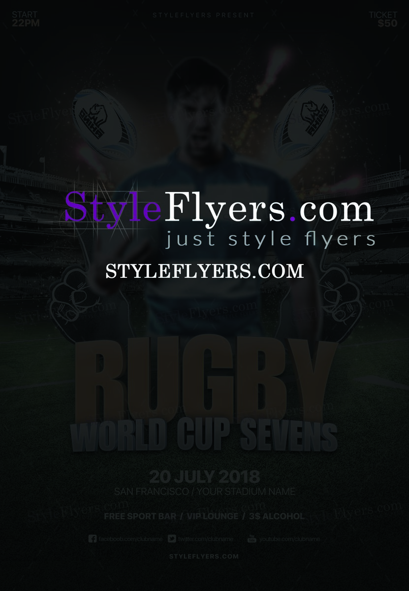 Rugby World Cup Sevens PSD Flyer Template